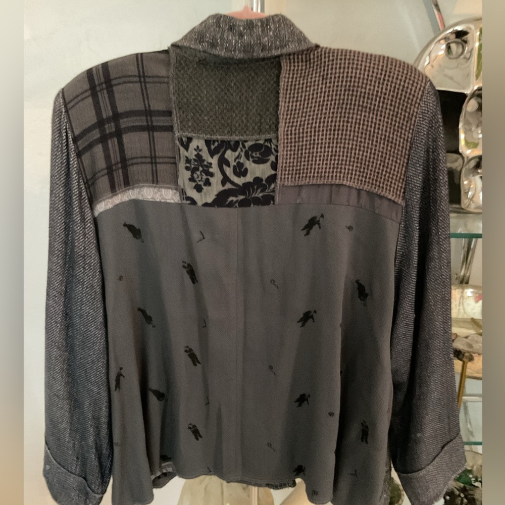 Patchwork Gray Blazer - image 3